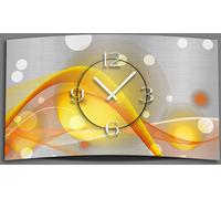 Abstrait jaune orange Horloge murale design moderne horloge murale silencieuse pas de tic-tac dixtime 3D-0048