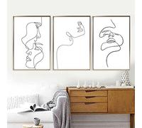 Abstrait Lady Line Murale Art Toile tableau Peinture Nordique Figure Corps Affiches Et Gravures Moderne Minimaliste Tableaux Salon Decoration À La Maison 40x60cmx3 Sans Cadre