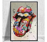Abstrait Langue Street Art Affiches et impressions Art Graffiti Art Peintures murales Imprimer sur Toile Art Moderne Art Pictus Accueil Décor Cuadros (Color : BK41, Size : 60x90cm no frame)