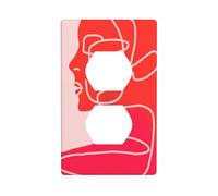 Abstrait Line Art of Female Portrait Outlet Cover Light Switch Cover Decorative 1 Gang Wall Plate for Kitchen Room Bathroom Size 7x11.4cm