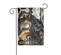 Abstrait Marbre Encre Texture Cour Décoration Jardin Drapeau