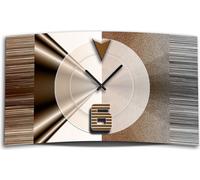 Abstrait marron Horloge murale design moderne horloges murales silencieuses pas de tic-tac dixtime 3D-0327