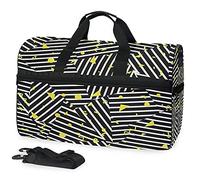 Abstrait Math Blanc Noir Art Sac de Sport de Natation de Sport avec Compartiment À Chaussures Sacs de Sport À Bandoulière Sac À Main pour Voyage Femmes Filles
