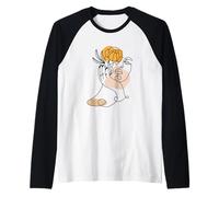 Abstrait Minimaliste Femme Visage Ligne Art Floral Fleur Manche Raglan