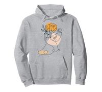 Abstrait Minimaliste Femme Visage Ligne Art Floral Fleur Sweat à Capuche