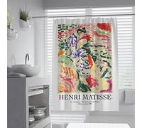 Abstrait Multicolore esthétique Design Rideau de Douche Doublure Henri Matisse oeuvre Femme Japonaise au Bord de la mer Bain Rideaux Ensemble W150xL180cm