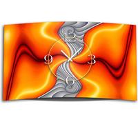 Abstrait orange gris Horloge murale design moderne horloge murale silencieuse sans tic-tac DIXTIME 3D-0268