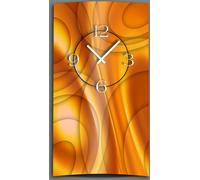 Abstrait orange vertical Horloge murale design moderne horloges murales silencieuses pas de tic-tac dixtime 3D-0086