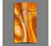 Abstrait orange vertical Horloge murale design moderne Horloges murales silencieuses sans tic-tac dixtime 3DS-0086