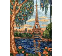 Abstrait Peinture Numero Adulte Enfant avec Cadre, Peinture par Numéro Tour Eiffel Paint by Numbers Kit, Numero d'art avec 3 Pinceaux et Acrylique Loisirs Créatifs Adultes, Decoration 70x90 cm Q-698