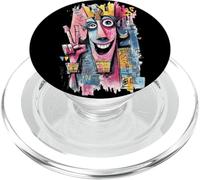Abstrait Pharaon Peace Graffiti Pop Graphique Portrait Art PopSockets PopGrip pour MagSafe