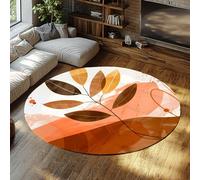 Abstrait Plante Feuille Cercle Tapis Aquarelle Boho Rond Tapis Rustique Ferme décor antidérapant Mince Tapis de Sol pour Salon 240cm