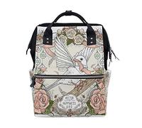 Abstrait Rose Pigeon Sac à Langer Sac à Dos Grande Capacité Multifonction Sac à Couches pour Voyage Maman Femme Papa