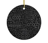 Abstrait Science Chimie Arbre de Noël en Céramique Suspendu Ornements Décoratifs pour Noël, Vacances - Support Mural Décor pour Maison Fête