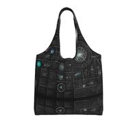 Abstrait Science Chimie Illustration 3D Impression Toile Sac Fourre-Tout Sac À Bandoulière Sac à Main Grande Capacité Shopping Bag, Noir , Taille unique