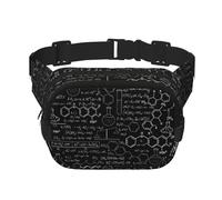 Abstrait Science Chimie Illustration Impression 3D Unisexe Carré Double Couche Sac de Taille Sac À Bandoulière Sac De Voyage Accessoire D'entraînement, Noir, Taille Unique, noir, One Size