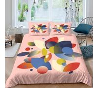 Abstrait shapes Housse de Couette Microfibre résistante 3 pièces 3D Effet Confortable Moderne graphic design Ensemble De Literie avec Fermeture Éclair Douce for Hommes Enfants Single（135x200cm）