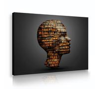 Abstrait Silhouette Toile Art Mural Portrait Contemporain Images Oeuvre d’art Impression Affiches Minimalistes Peinture Pour Bureau Salle D’étude Décor 65x100cm Cadre Intérieur