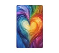 Abstrait Swirly Rainbow Color Heart Single Toggle Blank Wall Plate Light Switch Cover Decorative 1 Gang for Kitchen Room Bathroom Size 11.4 x 7 cm