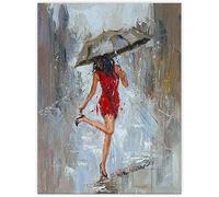 Abstrait Toile tableau Murale Art Peinture Moderne Fille Avec Robe Rouge Talons Hauts Affiche Imprimer Image Figure Oeuvre Salle De Bains Femmes Chambre Decoration Murale Sans Cadre 30×40cm