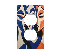 Abstrait Trois Belle Femme Minimal Géométrique Outlet Cover Interrupteur Couvercle Décoratif 1 Gang Plaque Murale pour Cuisine Salle de Bain Taille 7 x 11.4 cm