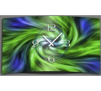 Abstrait vert bleu horloge murale design moderne horloge murale silencieuse pas de tic-tac dixtime 3D-0069
