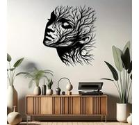 Abstrait Visage Decoration Murale Metal, Arbre De Vie Decoration Maison, Femme Tableau Minimaliste pour Chambre à Coucher, Salon, Maison, Mur, Intérieur, Extérieur