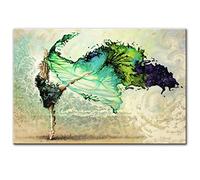 Abstraite danseuse fille toile Art imprime moderne Ballet fille peintures murales couleur Turquoise affiches pour salon décor 70x90 cm sans cadre
