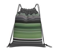 Abstrakter olivgrüner und grauer Wasser-Rucksack mit Kordelzug, widerstandsfähige Einkaufstasche für Damen und Herren, Sport- und Fitnessstudio-Sackpack