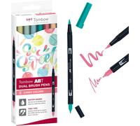 Abt Abt-6c-4 Lot De 6 Stylos À Double Pointe À Double Pinceau, Parfaits Pour Le Lettrage À La Main Et Le Bullet Journal[Z4531]