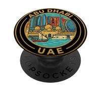 Abu Dhabi Emirats Arabes Unis Souvenir de Voyage Rond Cadeau Touristique PopSockets PopGrip Adhésif