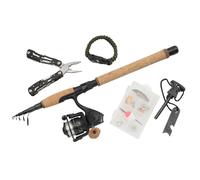 Abu Garcia Diplomat Wilderness Survival Kit Combo, Kit Complet de pêche et de Survie pour Les Aventures en Plein air avec Paracord pour l'urgence, Multitool, Bracelet, Camping, randonnée, bushcraft