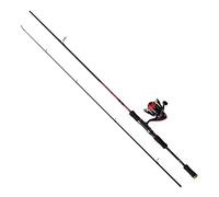 Abu Garcia Combo Spinning Fast Attack, combo canne et moulinet pour la pêche au leurre, blank carbone 24T, 3+1 roulements, frein avant, taillé pour les truites, perches, brochets et sandres