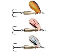 Abu Garcia Droppen 3 Pack Leurre de Type Cuillère pour la Pêche des Salmonidés, Saumon, Truite et Truite de Mer