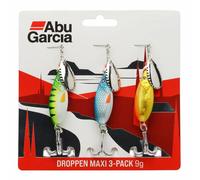 Abu Garcia Droppen Maxi 3-Pack - Leurres d'eau Douce pour perches, brochets, chevesnes et truites - Conception Large, appât Polyvalent pour la pêche en Eau Douce, varié 7,5 cm