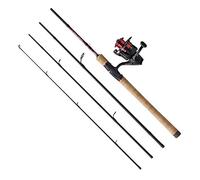 Abu Garcia Diplomat V2 Ensemble Canne et Moulinet de Voyage Idéal pour Les Voyages, la pêche au leurre, livré avec étui de Transport Rigide, différentes Longueurs et Poids Disponibles Noir/Rouge