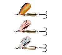 Abu Garcia Droppen 3 Pack Leurre de Type Cuillère pour la Pêche des Salmonidés, Saumon, Truite et Truite de Mer