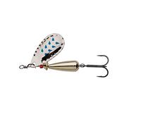 Abu Garcia Droppen Spinner Leurre | Spinner en Ligne Ultra-Efficace pour la Perche, Le brochet, Le chevesne et la Truite | Pêche des prédateurs en Eau Douce | Marques argentées/Rouges, 4 cm