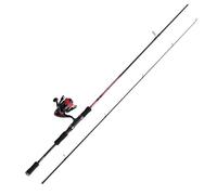 Abu Garcia Fast Attack Spinning Combo, Rod and Reel for Predator Fishing, 24T Carbon Blanks, 3+1 Ball Bearing Front Drag Reel, Sizes for Trout, Perch, Pike, and Zander, Black/Red, 210 cm, 5-20 g
