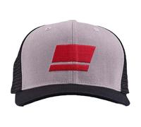 Abu Garcia Casquette de pêche Flag Trucker, Casquette à visière Moyenne et Fermeture à Pression, Logo brodé sur Le Devant et Inscription brodée sur Le côté, Gris/Noir