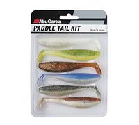 Abu Garcia Kit de Leurre Souple Paddle Abu Garcia, 6 leurres souples inclus dans des coloris prenant, bon pour la perche, le brochet et le sandre, pêche avec tête plombée, dropshot et montage carolina