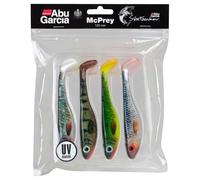 Abu Garcia Mcprey Paddle Tail Leurre Souple pour Brochet et Perche - 4 Pack avec des Couleurs Différentes pour la Pêche des Carnassiers au Leurre Souple