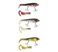 Abu Garcia Svartzonker McHybrid Leurre de pêche - leurre de pêche Hybride Souple et Dur pour la pêche du brochet, de la Perche et de la Truite en Eau Douce et en Eau salée, Fire Bass 16,5 cm