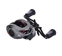 Abu Garcia Max Moulinet Casting Low Profil pour les Pêches Modernes au Leurre en Baitcast, Big Bait et Spinnerbait, Perche et Brochet, 41, Gris/rouge