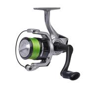 Abu Garcia Max X Spinning Reel with Pre-Spooled Line | Matériel de pêche en eau douce et en eau légèrement salée | Sandre et brochet | Cadre léger en graphite, ambidextre | 4000 Reel Size, Gris & Noir