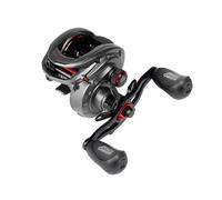 Abu Garcia Max Moulinet Casting Low Profil pour les Pêches Modernes au Leurre en Baitcast, Big Bait et Spinnerbait, Perche et Brochet, 41, Gris/rouge