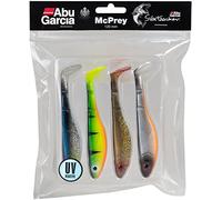 Abu Garcia Mcprey Paddle Tail Leurre Souple pour Brochet et Perche - 4 Pack avec des Couleurs Différentes pour la Pêche des Carnassiers au Leurre Souple, Essentials