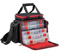 Abu Garcia Sac de Transport pour les Leurres - Sac Fourni avec des Boîtes à Leurre pour Ranger Leurres Souples, Crankbait, Swimbait, Cuillère et Spinnerbait, Noir, Gris, Rouge.