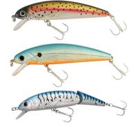 Abu Garcia Tormentor Minnow Crankbait Wobbler - Lot de 3 - Diving Vane Hardbait Wobbler - Truite, Perche, Saumon, brochet, Sandre