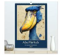 Abu Markub. Der imposante Schuhschnabel (hochwertiger Premium Wandkalender 2027 DIN A2 hoch), Kunstdruck in Hochglanz: Ein außergewöhnlicher Vogel in kunstvollen Illustrationen